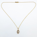 Collier Or Jaune 18K & Diamants Naturels – Pendentif Marquise Pavé, Éclat Élégant.