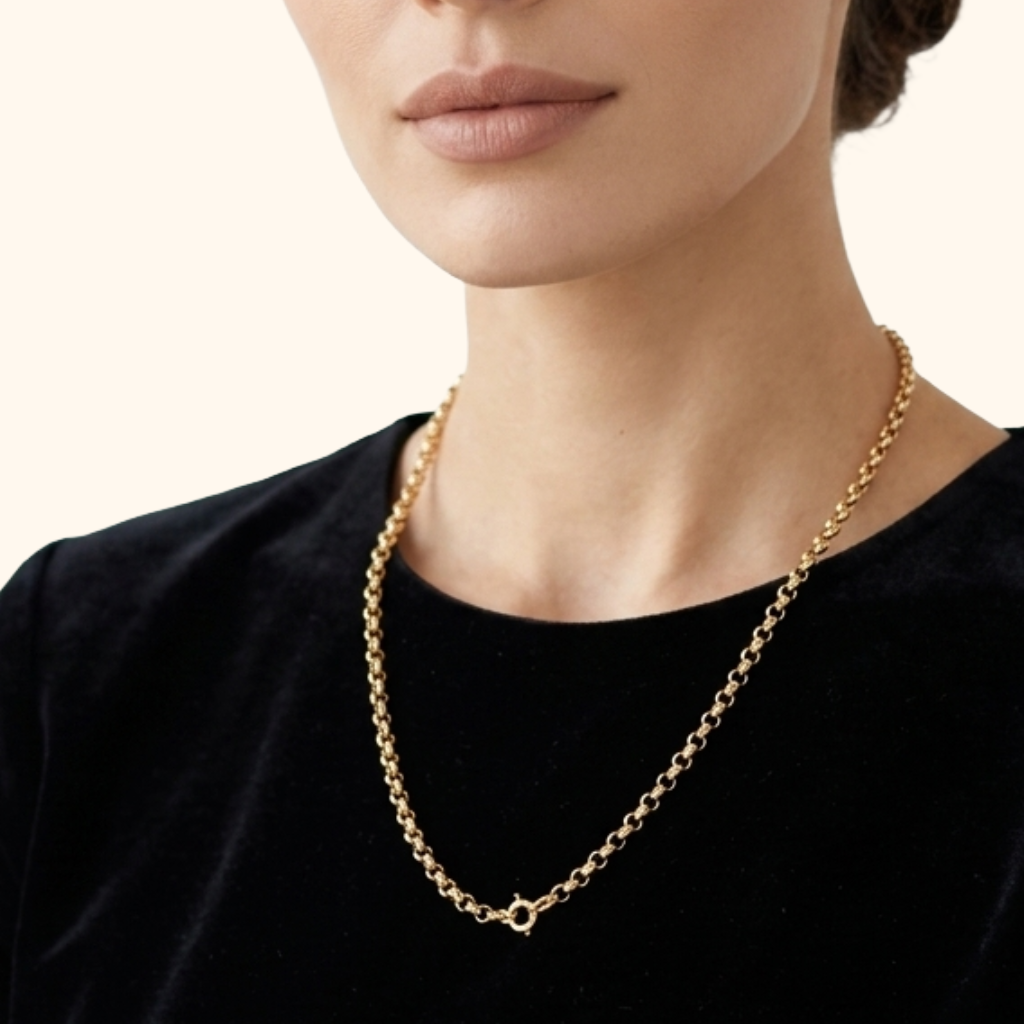 Collier en Or Élégant – Chaîne Fine à Mailles Délicates