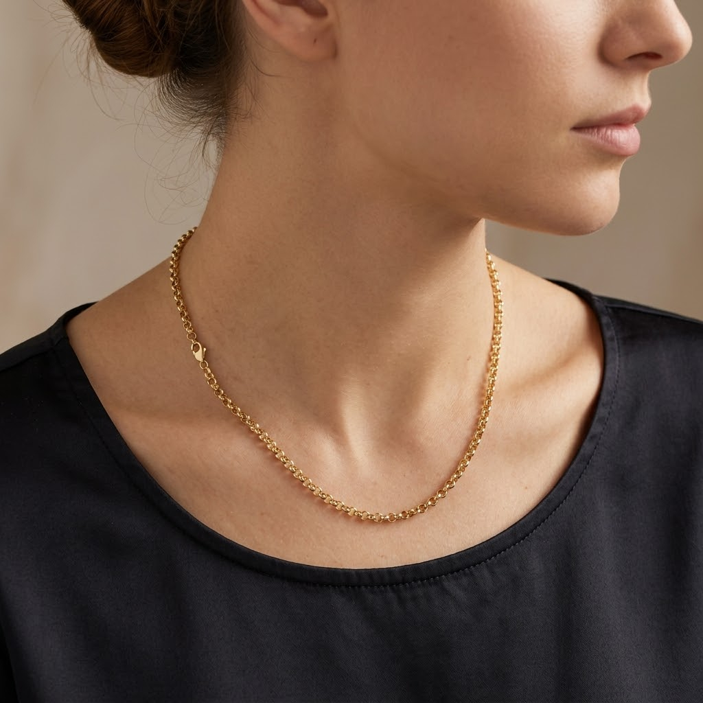 Collier Chaîne Doré Élégant – Bijou Féminin Tendance au Maroc