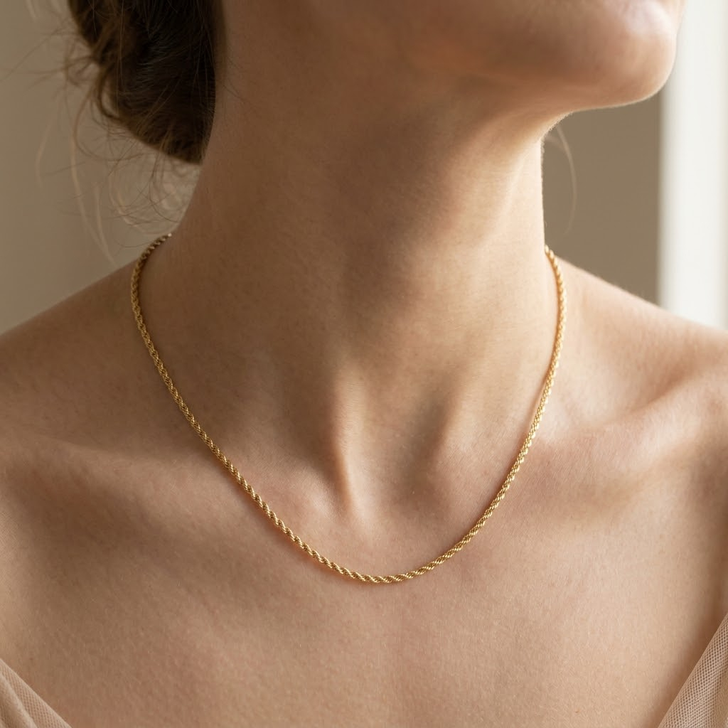 Collier Chaîne en Or Jaune 18 Carats – Élégance Fine & Intemporelle