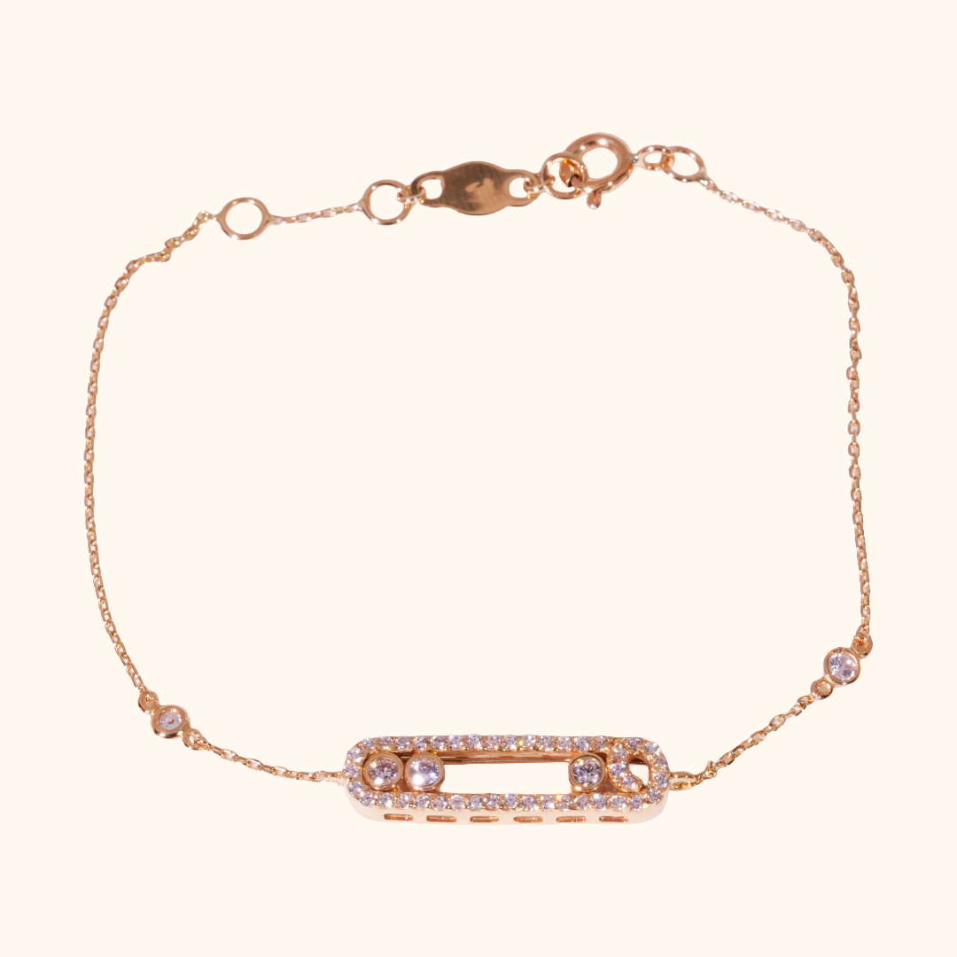 Gourmette Chaîne en Or Jaune Élégant avec Zirconium Premium – Bijou Raffiné et Lumineux
