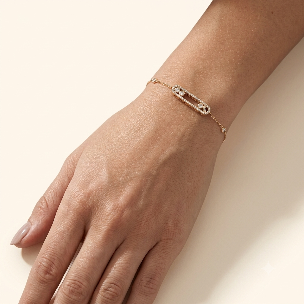 Gourmette Chaîne en Or Jaune Élégant avec Zirconium Premium – Bijou Raffiné et Lumineux