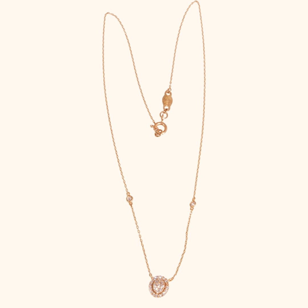 Collier Élégant en Or Jaune 18 Carats avec Zirconium Premium – Bijou Raffiné pour Femme