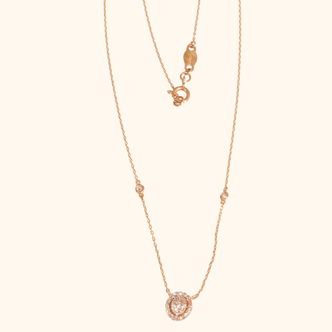 Collier Élégant en Or Jaune 18 Carats avec Zirconium Premium – Bijou Raffiné pour Femme