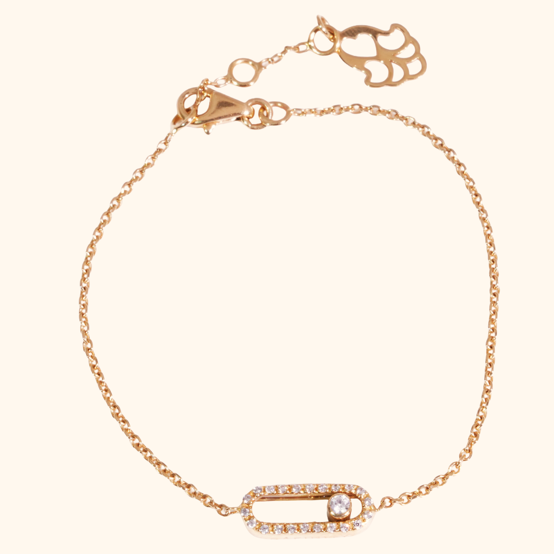 Gourmette Femme en Or Jaune 18 Carats avec Zirconium – Bracelet Élégant et Raffiné