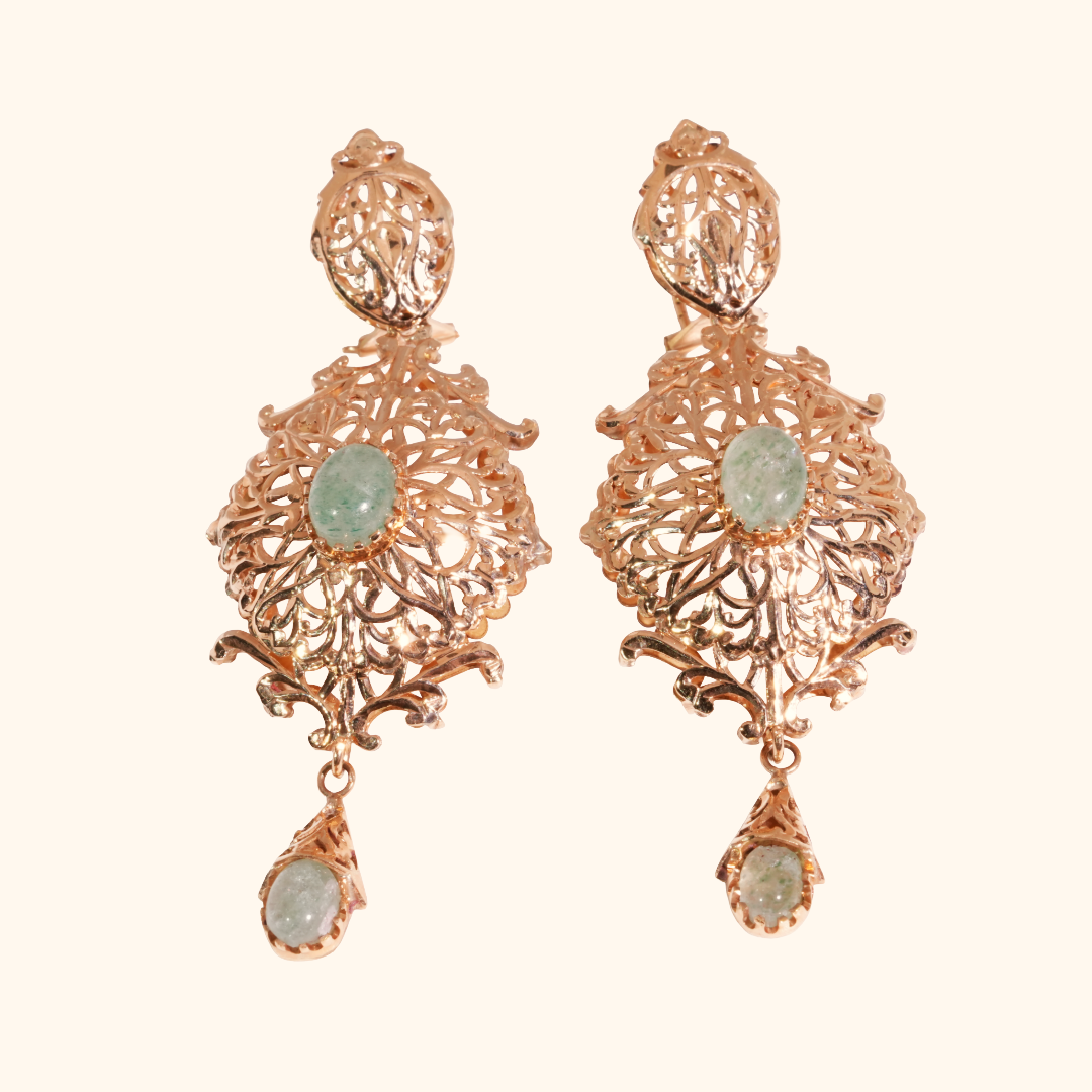 Boucles d'Oreilles Arabesque Royale en Or Rose 18 Carats