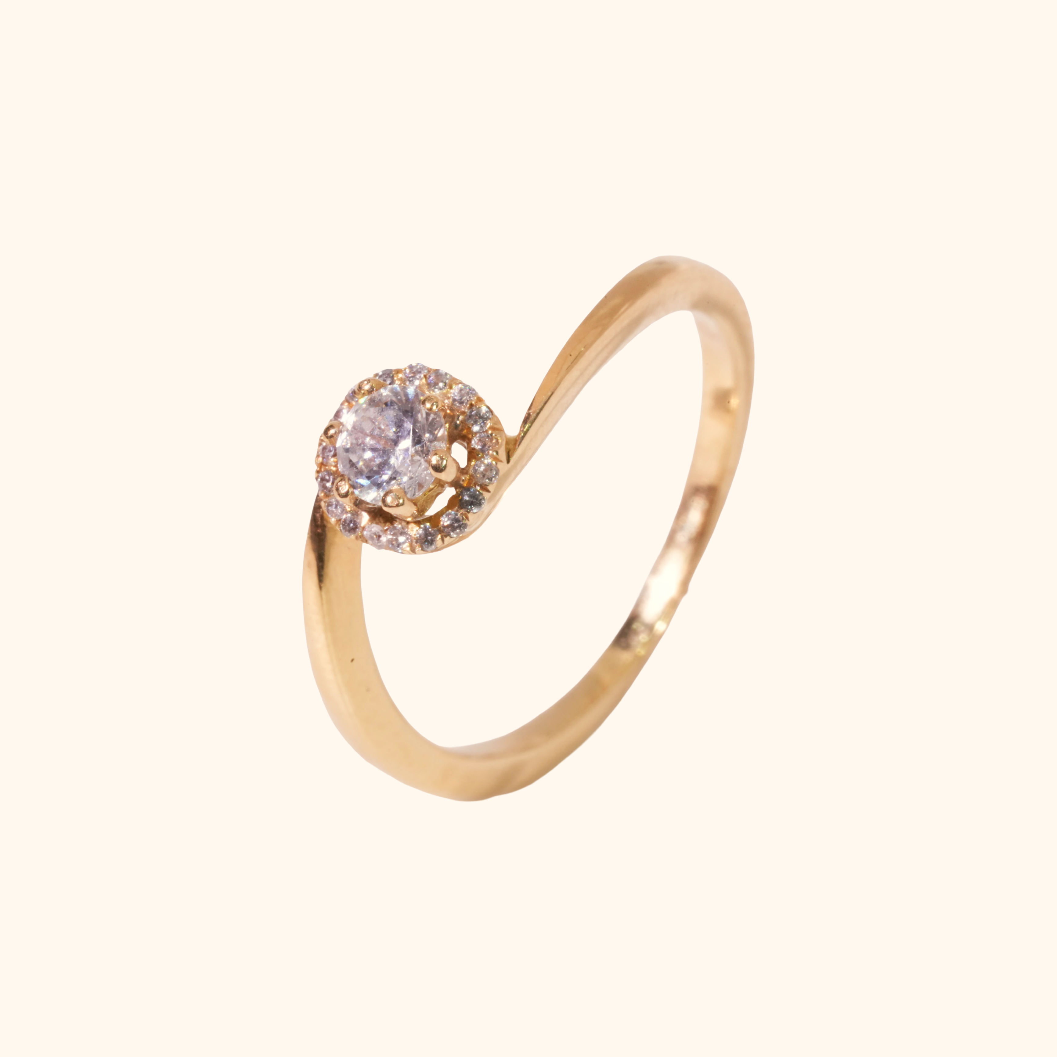Bague de Mariage Femme en Or Jaune – Oxyde de Zirconium Premium, Anneau Élégant et Pierre Centrale Éclatante
