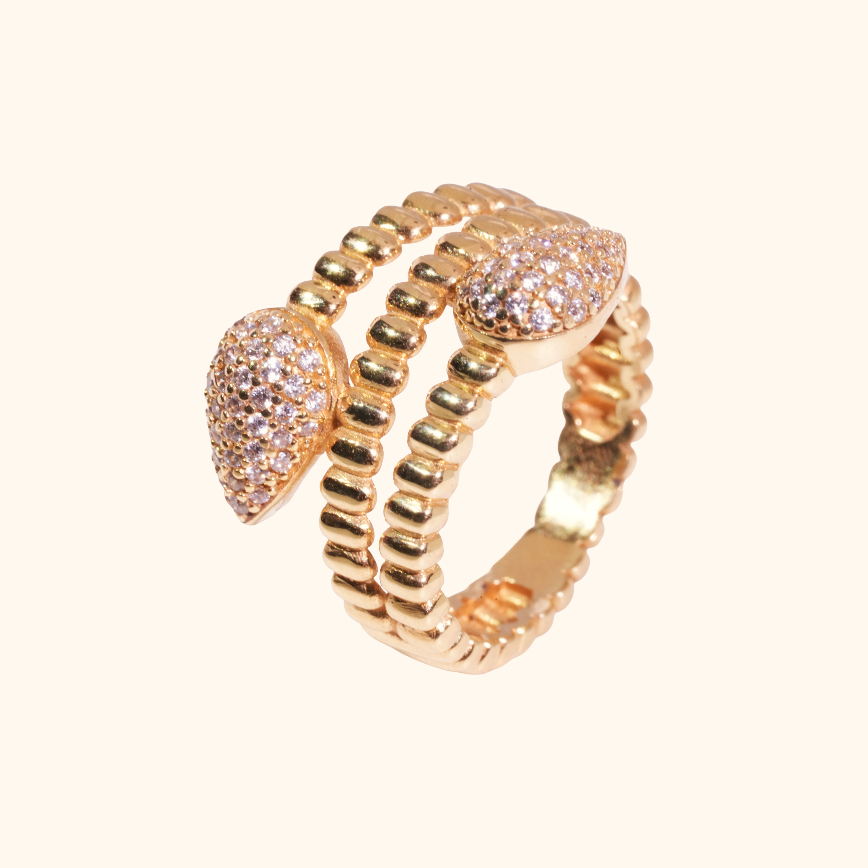 Bague Élara Impériale en OR jaune 18 Carats – Joaillerie Contemporaine Pavée de Pierres
