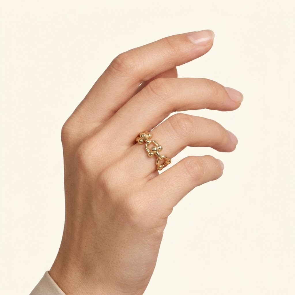 Bague Femme Maillons en Or Rose