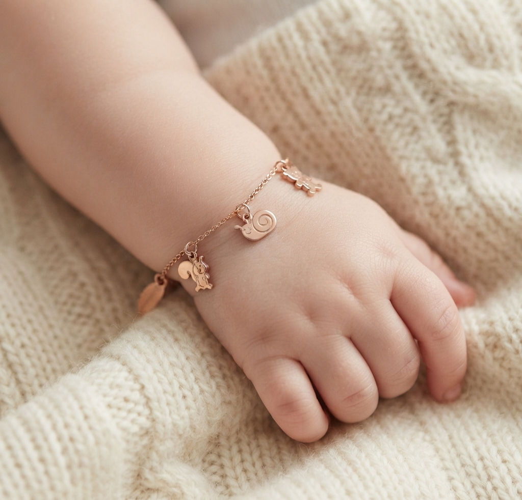 Gourmette Bébé en Or Rose – Bijou Naissance Élégant