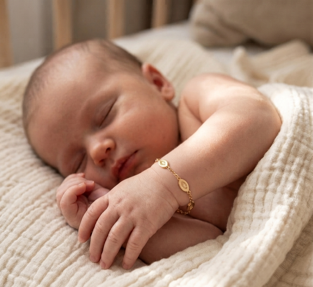 Gourmette Bébé en Or Jaune 18 Carats – Adorable Bijou de Naissance
