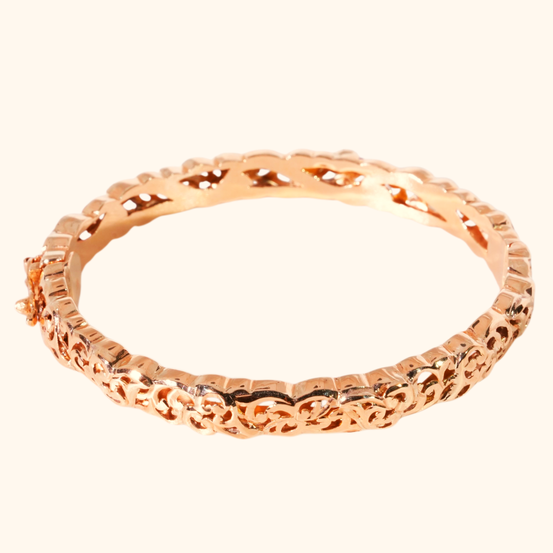 Bracelet Traditionnel Femme en Or Jaune 18 Carats – Bijou au Motif Ornemental Raffiné