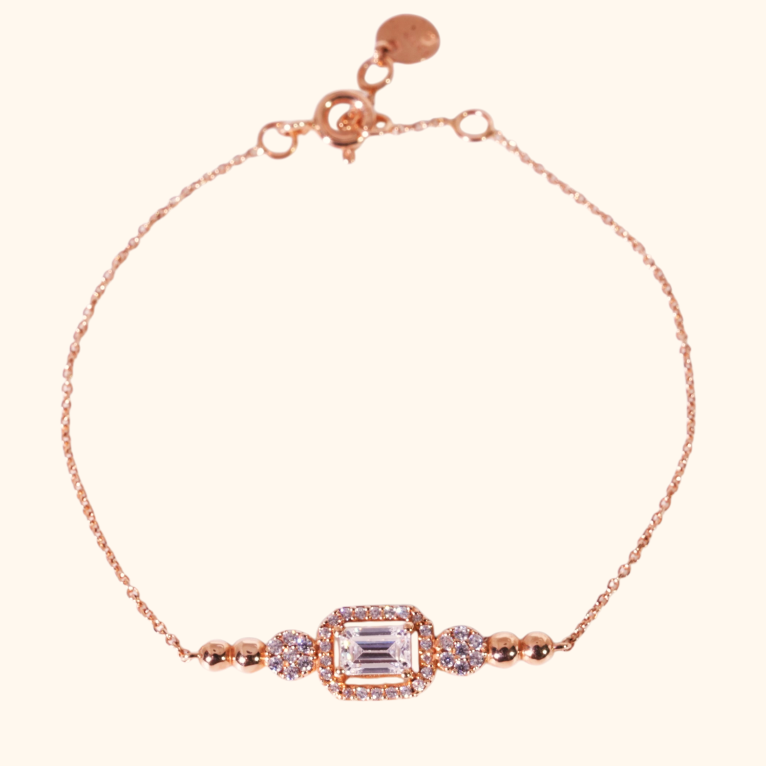 Gourmette Élégance Géométrique en Or Rose 18 Carats - Bijouterie Casablanca