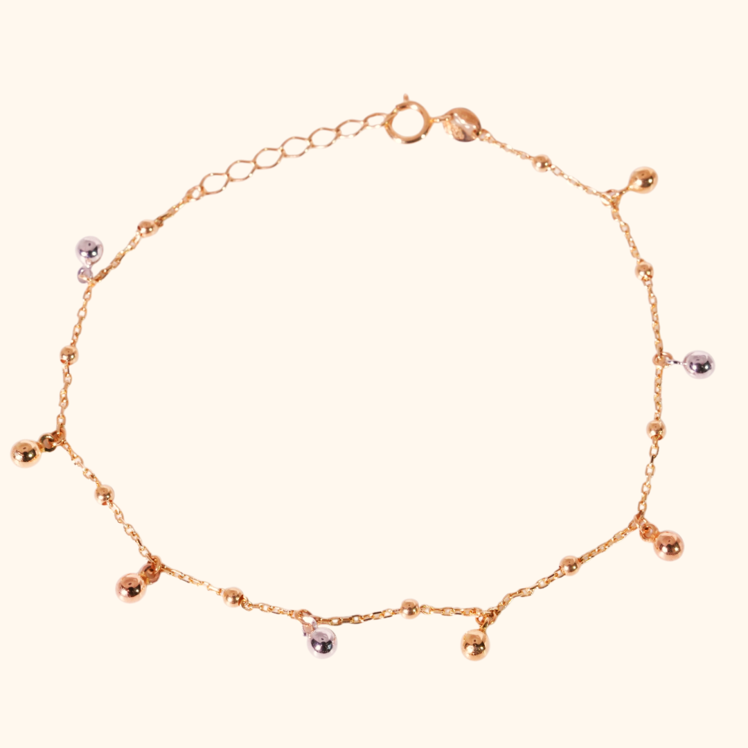 Gourmette Pampilles Bicolores en Or Rose 18 Carats