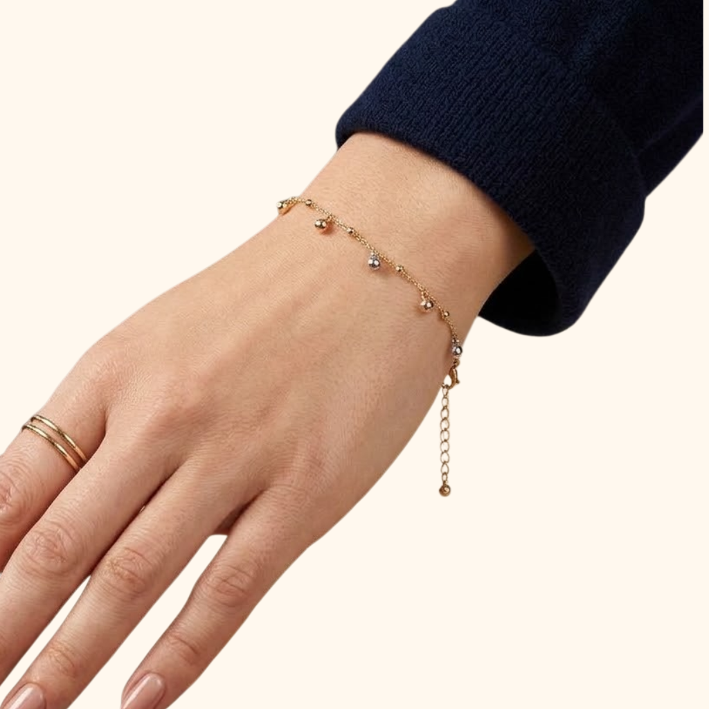 Gourmette Pampilles Bicolores en Or Rose 18 Carats