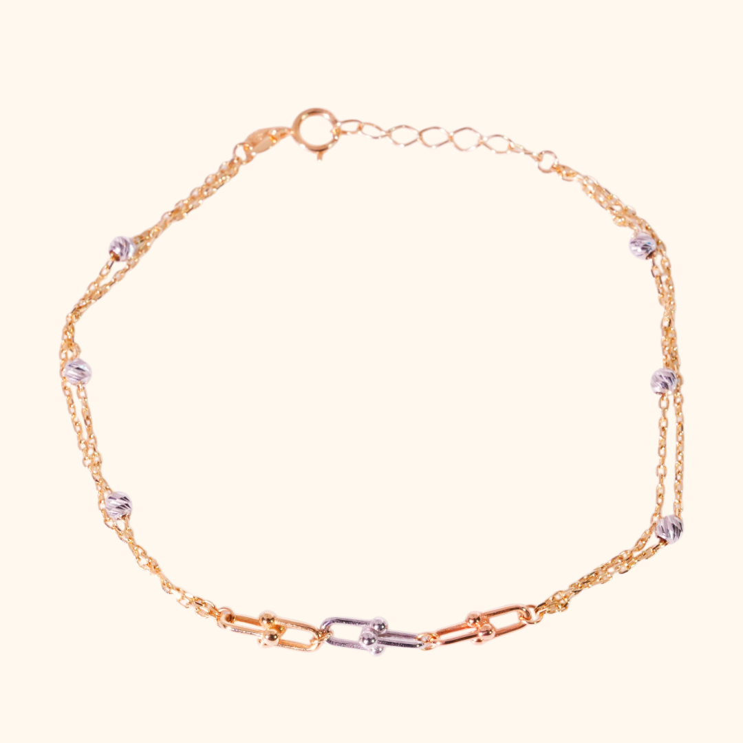 Gourmette Élégance Bicolore en Or 18 Carats - Joaillerie GLK