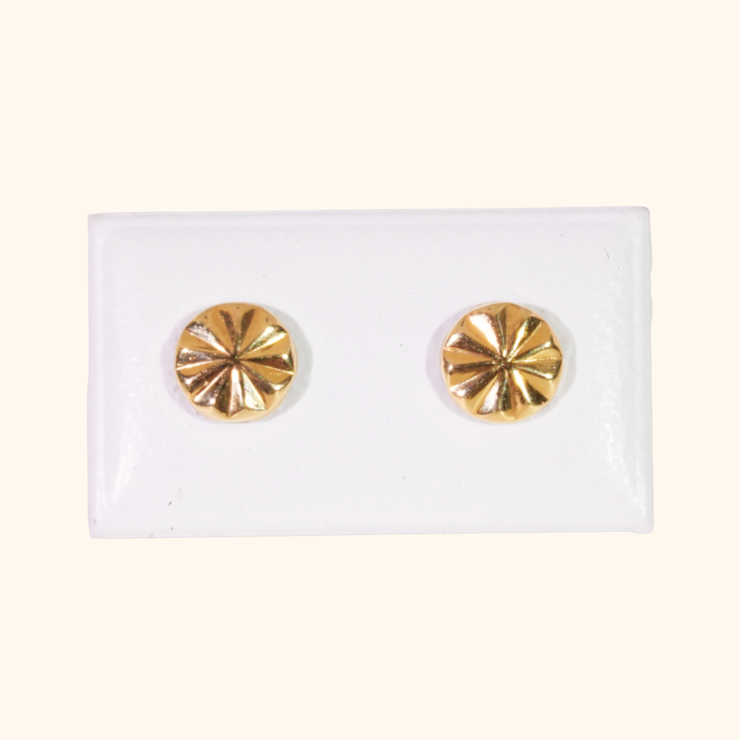 Boucles d’Oreilles Bébé en Or Jaune 18 Carats – Motif Soleil