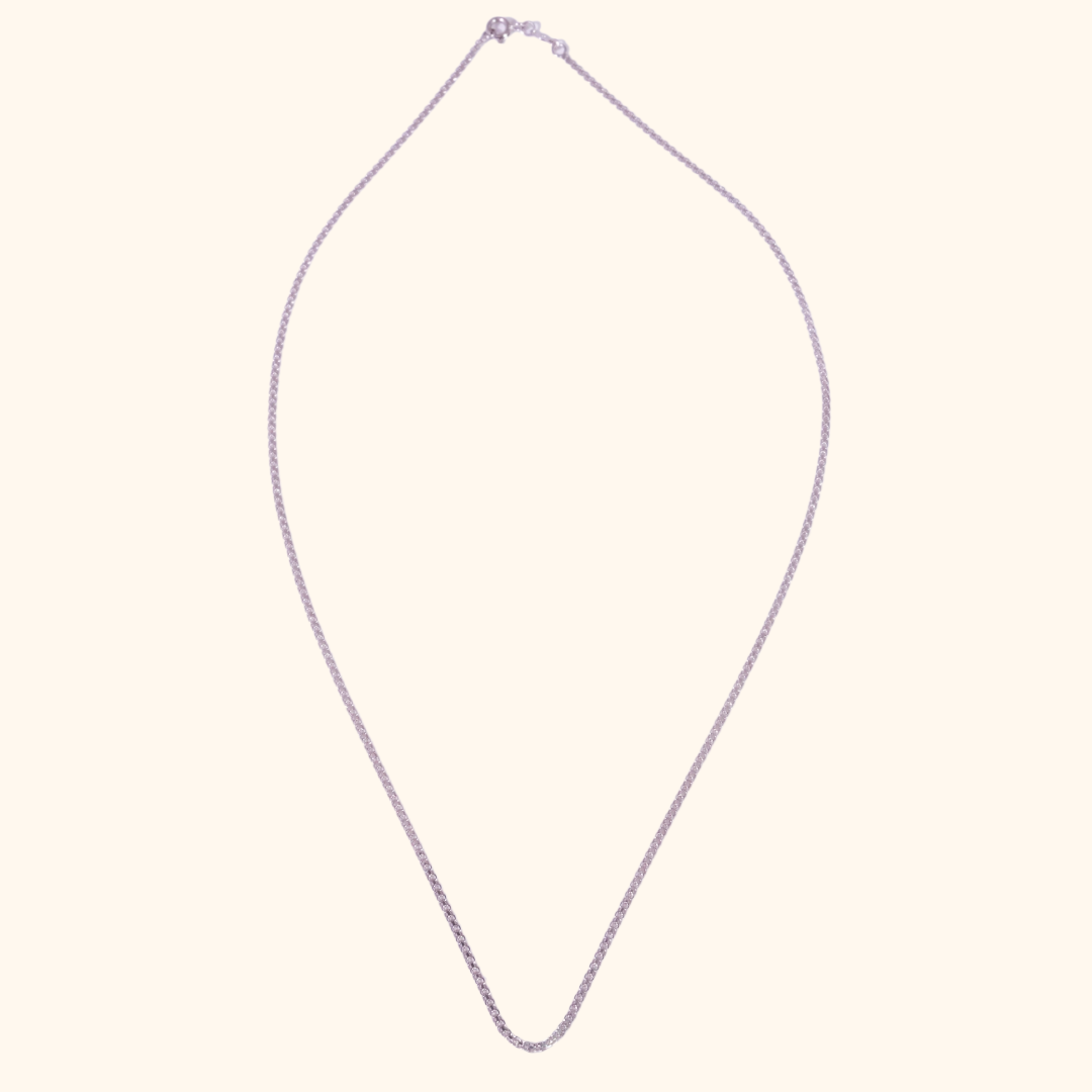 Chaîne Homme en Or Blanc 18 Carats – Collier Élégant au Design Minimaliste