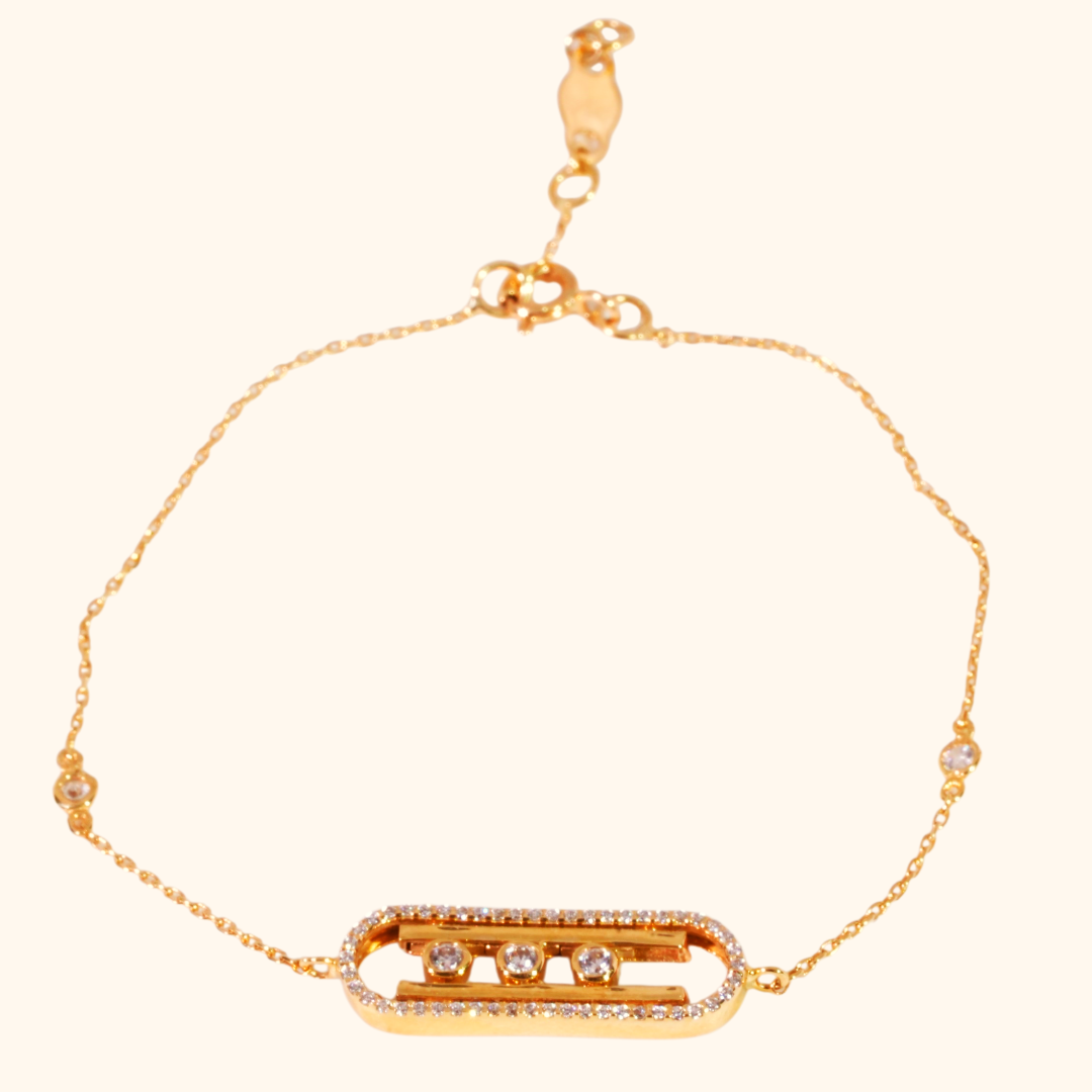 Gourmette Femme en Or Jaune 18 Carats avec Zircons Premium – Design Élégant et Raffiné