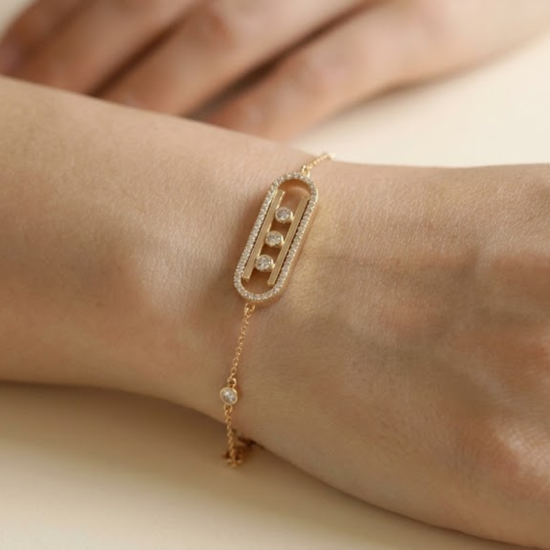 Gourmette Femme en Or Jaune 18 Carats avec Zircons Premium – Design Élégant et Raffiné