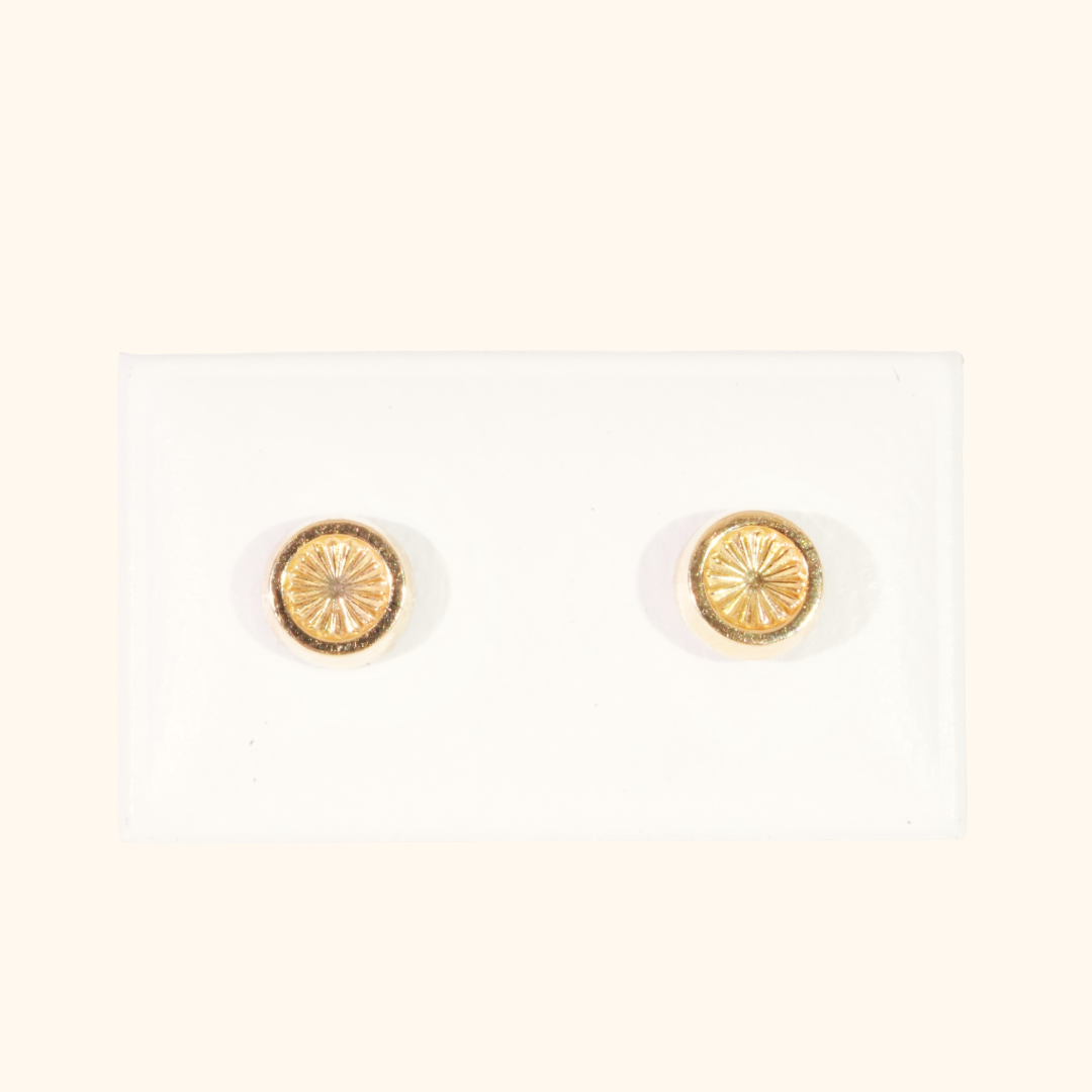 Boucles d’Oreilles Femme en Or Jaune 18 Carats – Motif Soleil Élégant
