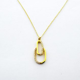 Chaîne pendentif moderne en or 18K, design minimaliste.